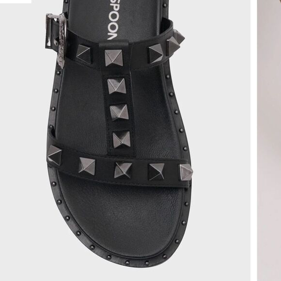 One Teaspoon Elise sandals black studded shoes slides free people NEW 42 11 - Picture 3 of 15